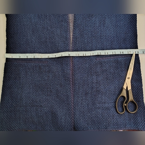 Eileen Fisher women's woven denim cardigan jacket, textured, sz 2P, oversized. - Picture 7 of 13